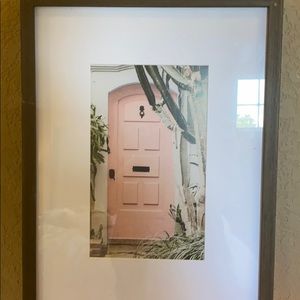 Cute pink door picture with frame